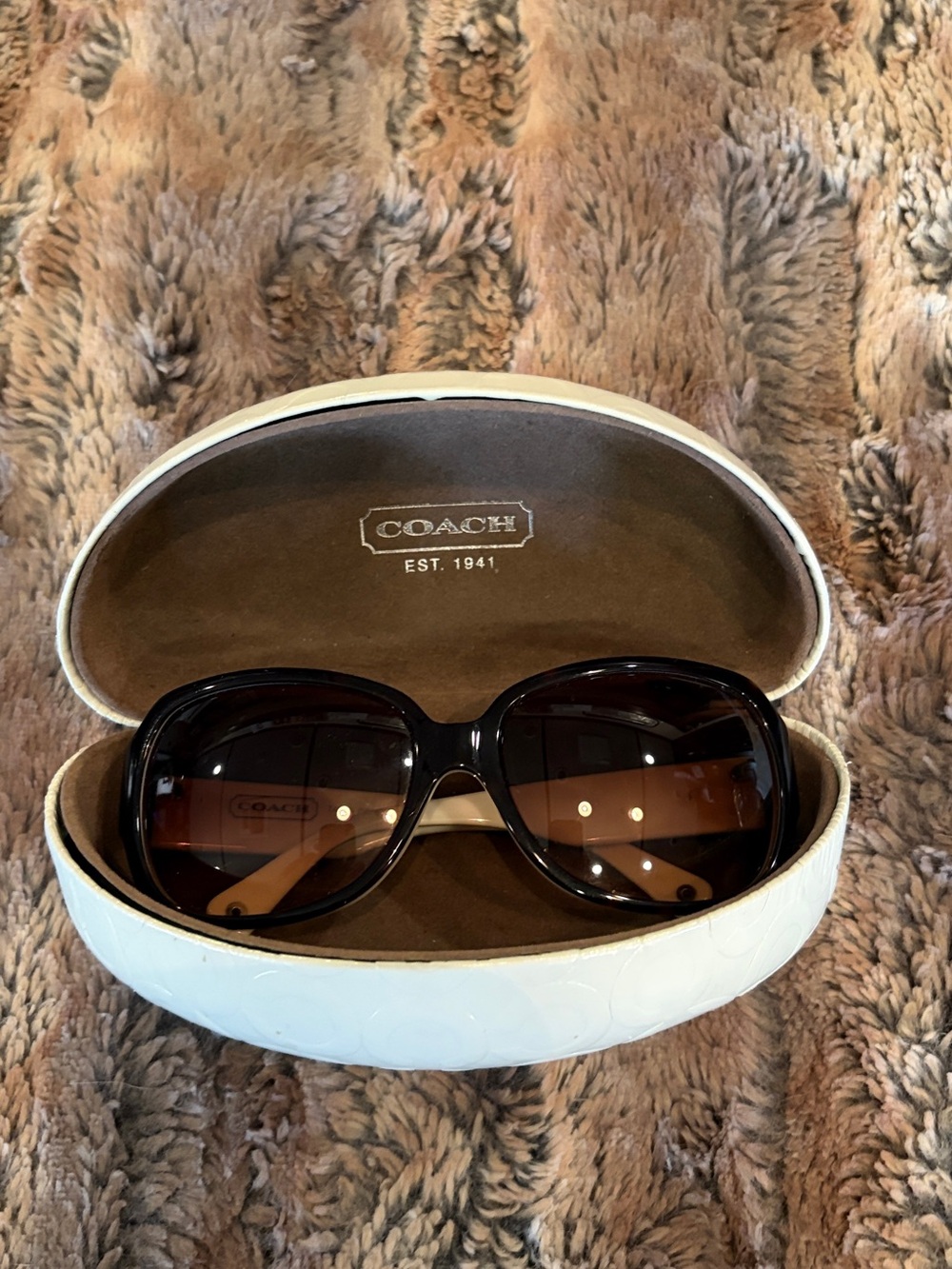 Coach Black and White Logo Sunglasses - Picture 9 of 13